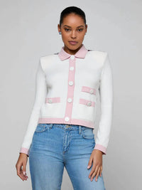 L'Agence - Nomi Satin Back Cardigan