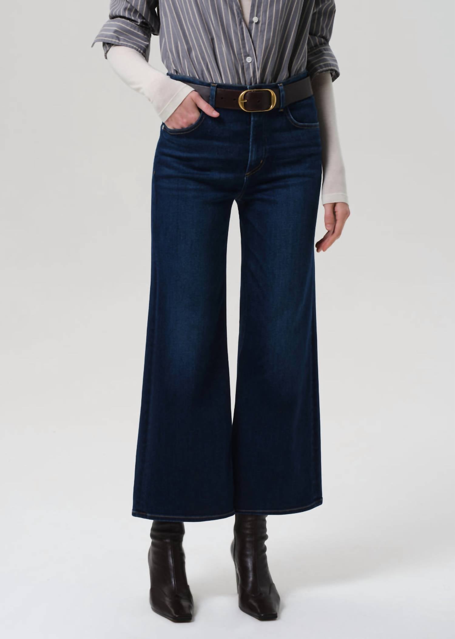 Citizens of Humanity Lyra Wide Leg Crop Jeans in dakota - women's jeans