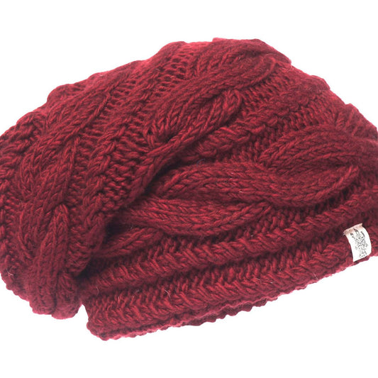 TRIPLE BRAID CABLE SLOUCH HAT