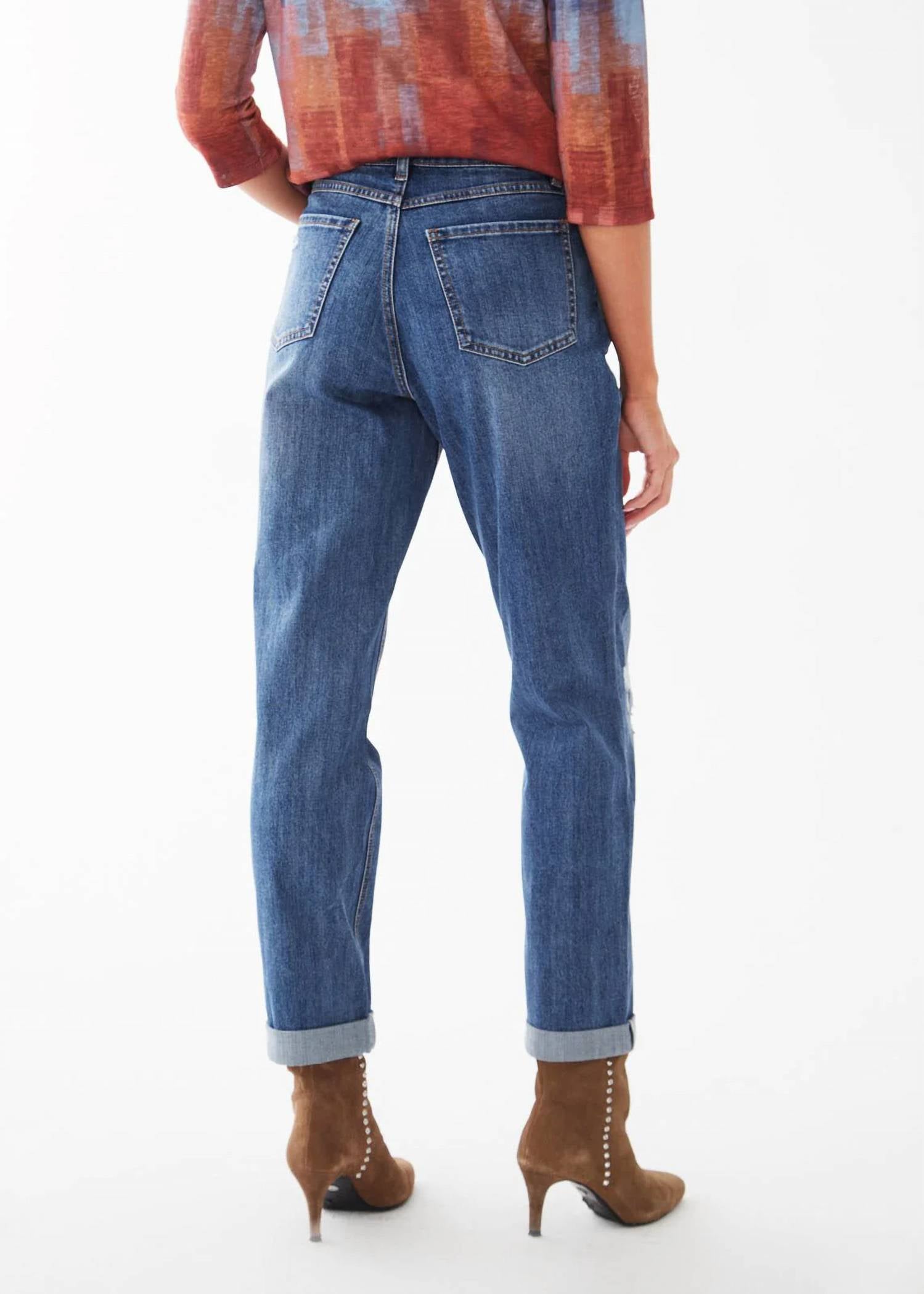 Fdj - Destiny Patchwork Distressed Girlfriend Jeans