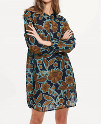 oneseason Oman Middy Gilli Mini Dress in navy - women's dress - detail view