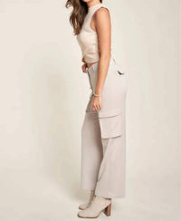 Davi & Dani - Tummy Control Casual Cargo Pants