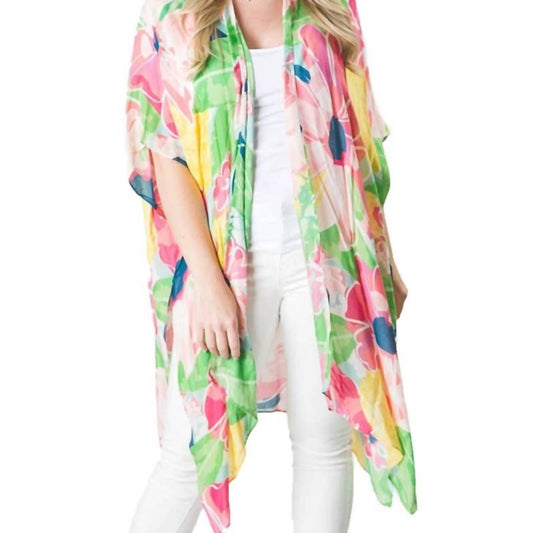 Top It Off - Kari Printed Lightweight Kimono Wrap Shawl