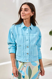 Tribal - Comfort Stretch Denim Button-front Jacket
