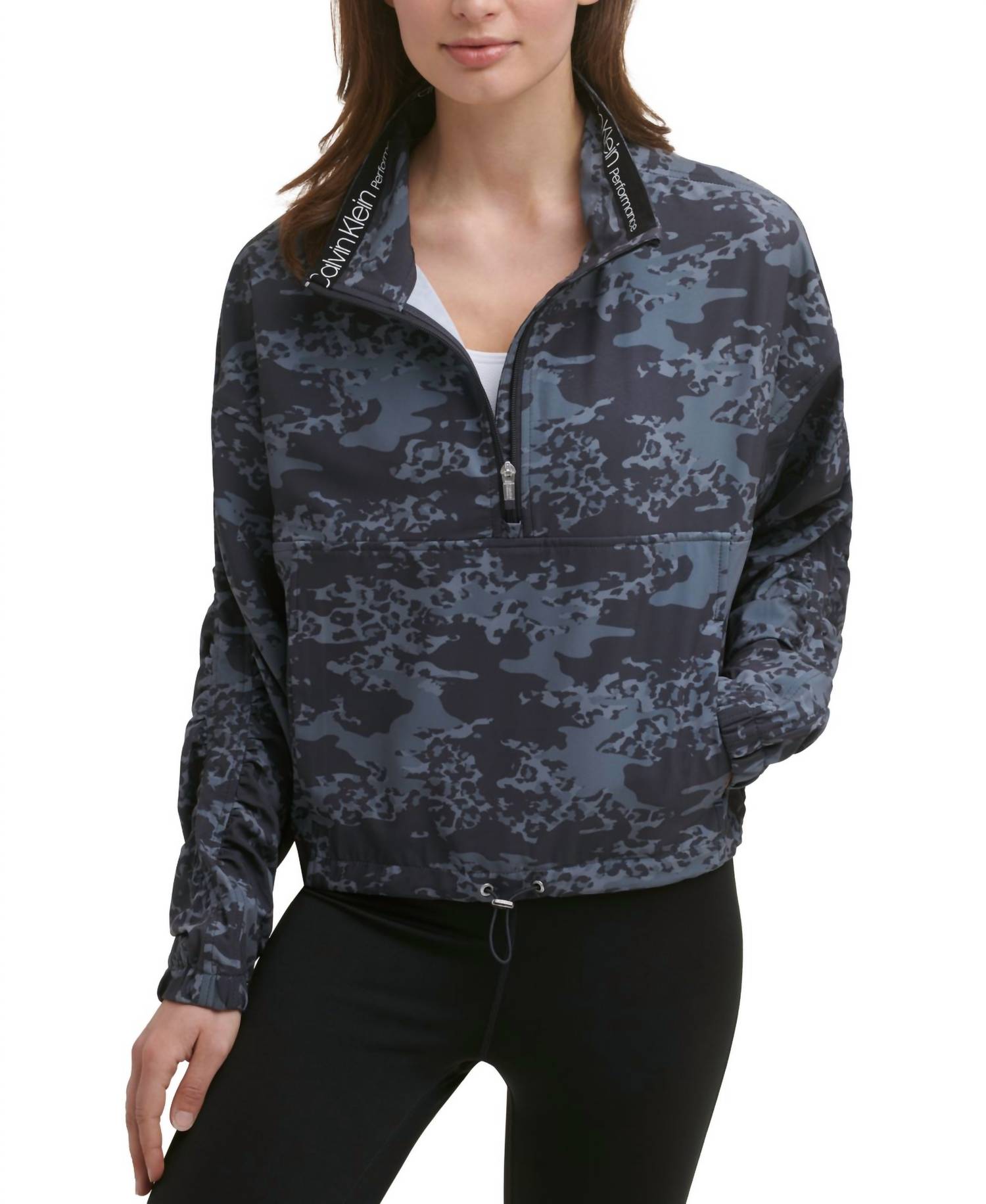 Calvin Klein - Printed Funnel-Collar Top