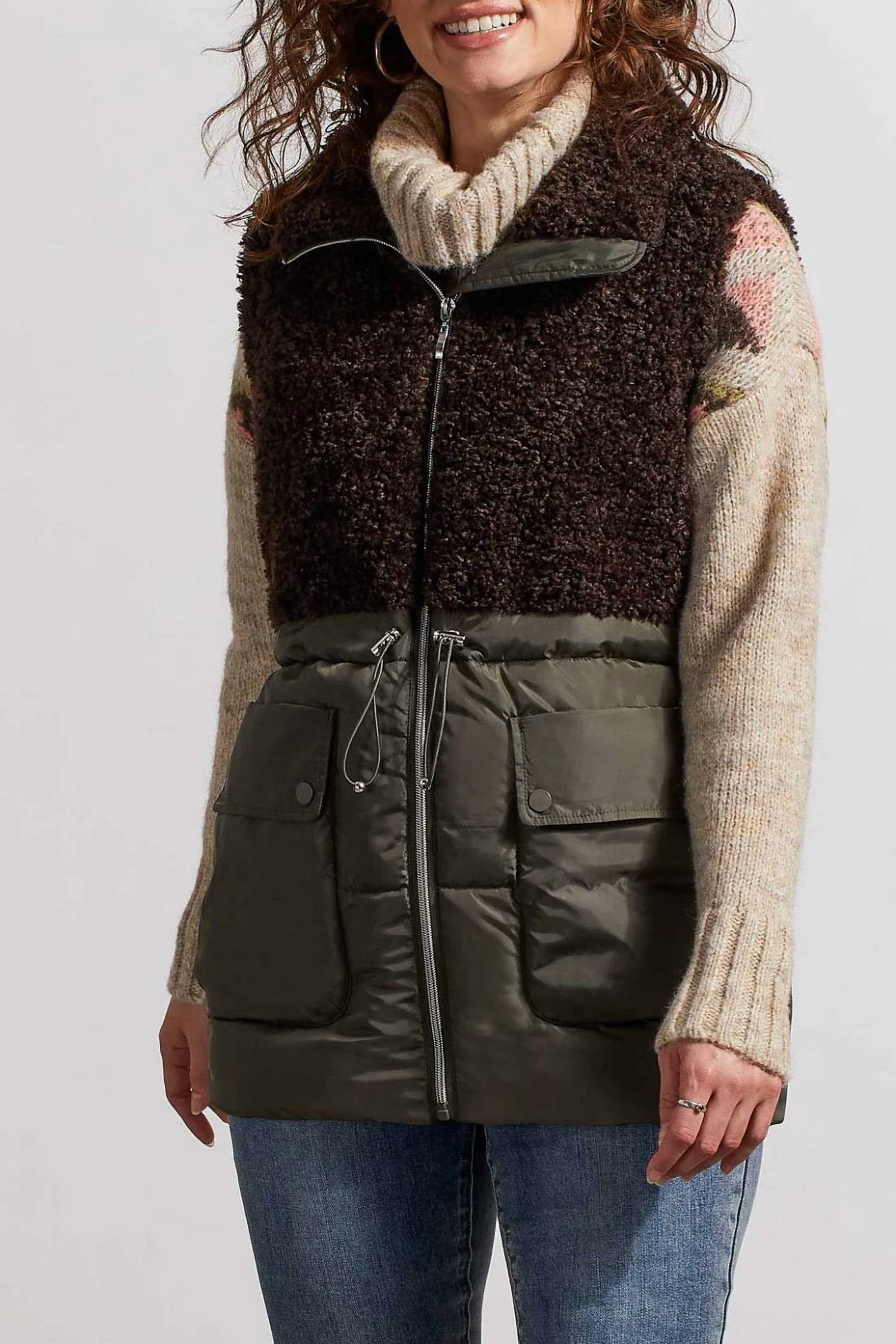 Tribal - Sherpa Combo Long Vest