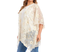 Karen Kane - Floral Embroidered Open Front Jacket - Plus
