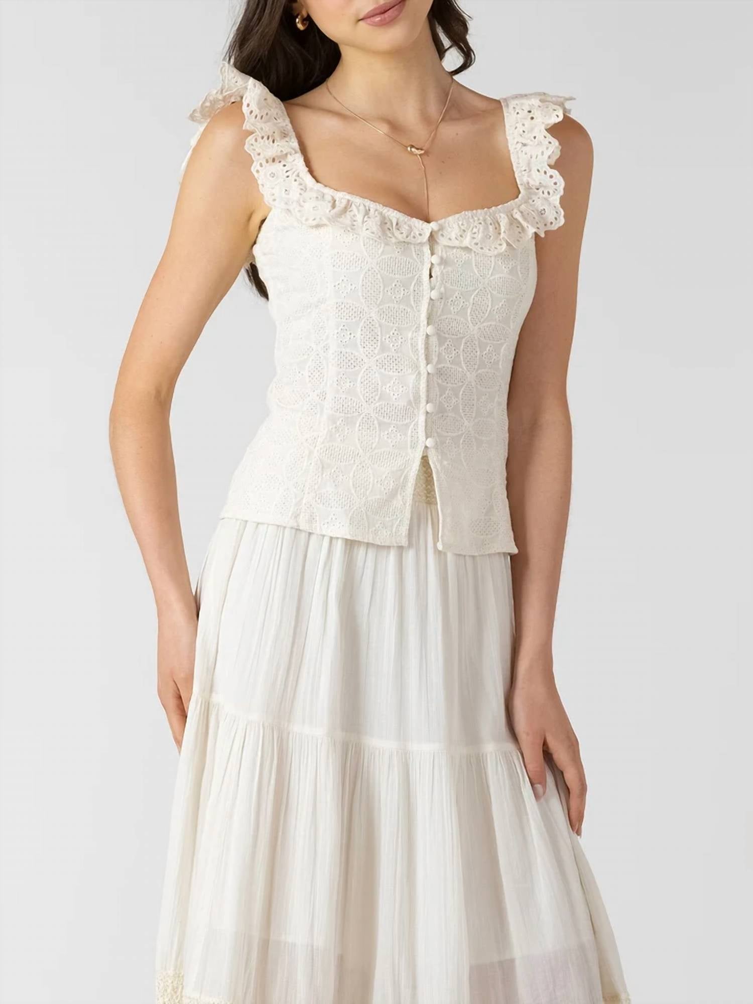 Dex - Eyelet Tank Top
