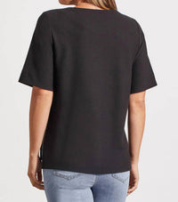 Tribal - BOAT NECK TOP WITH ELBOW SLEEVE