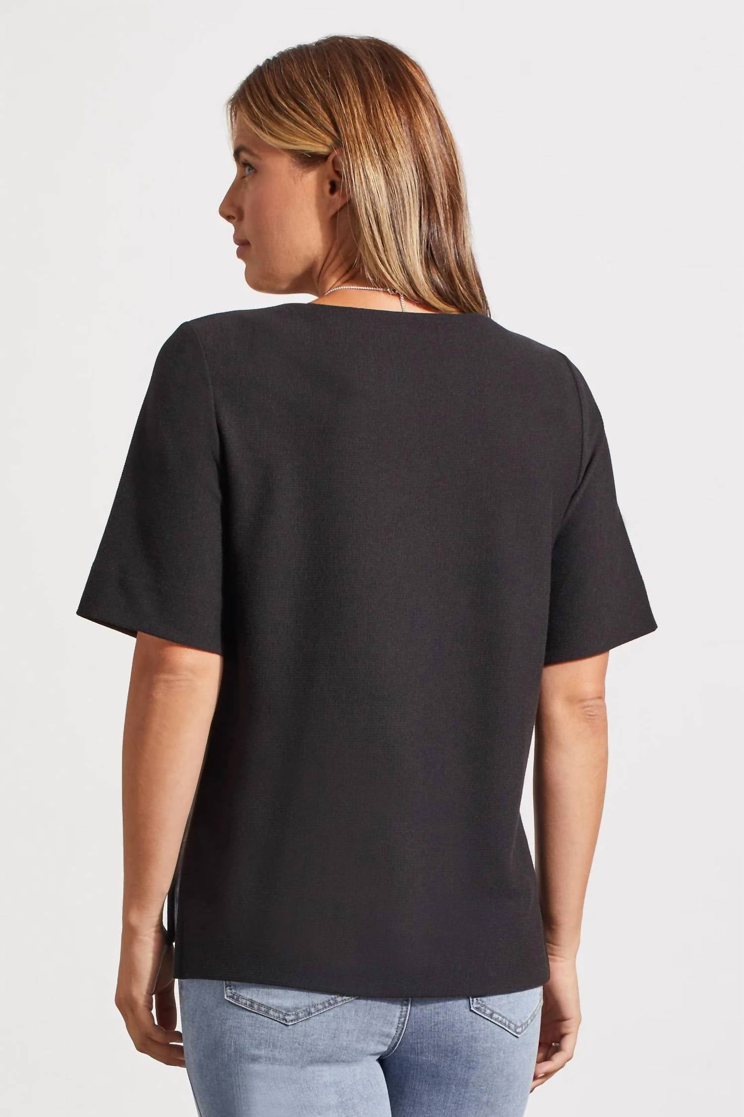 Tribal - BOAT NECK TOP WITH ELBOW SLEEVE