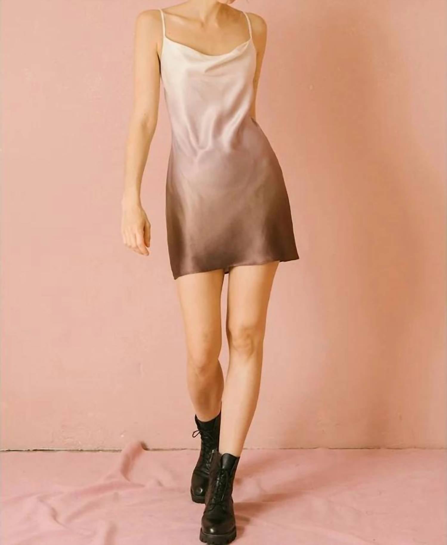 Storia - Ombré Satin Mini Dress