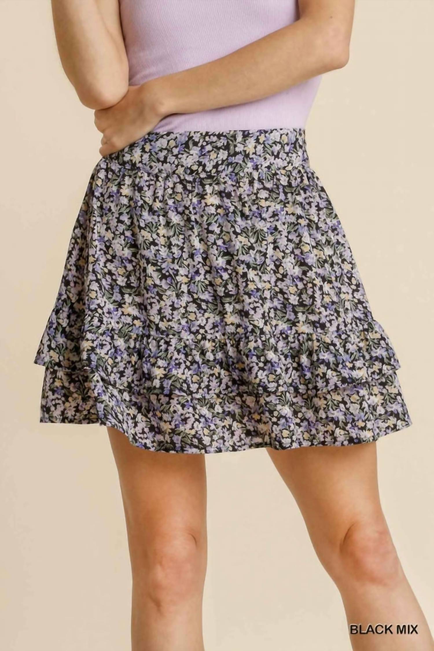 Umgee - Fun And Flouncy Floral Skirt