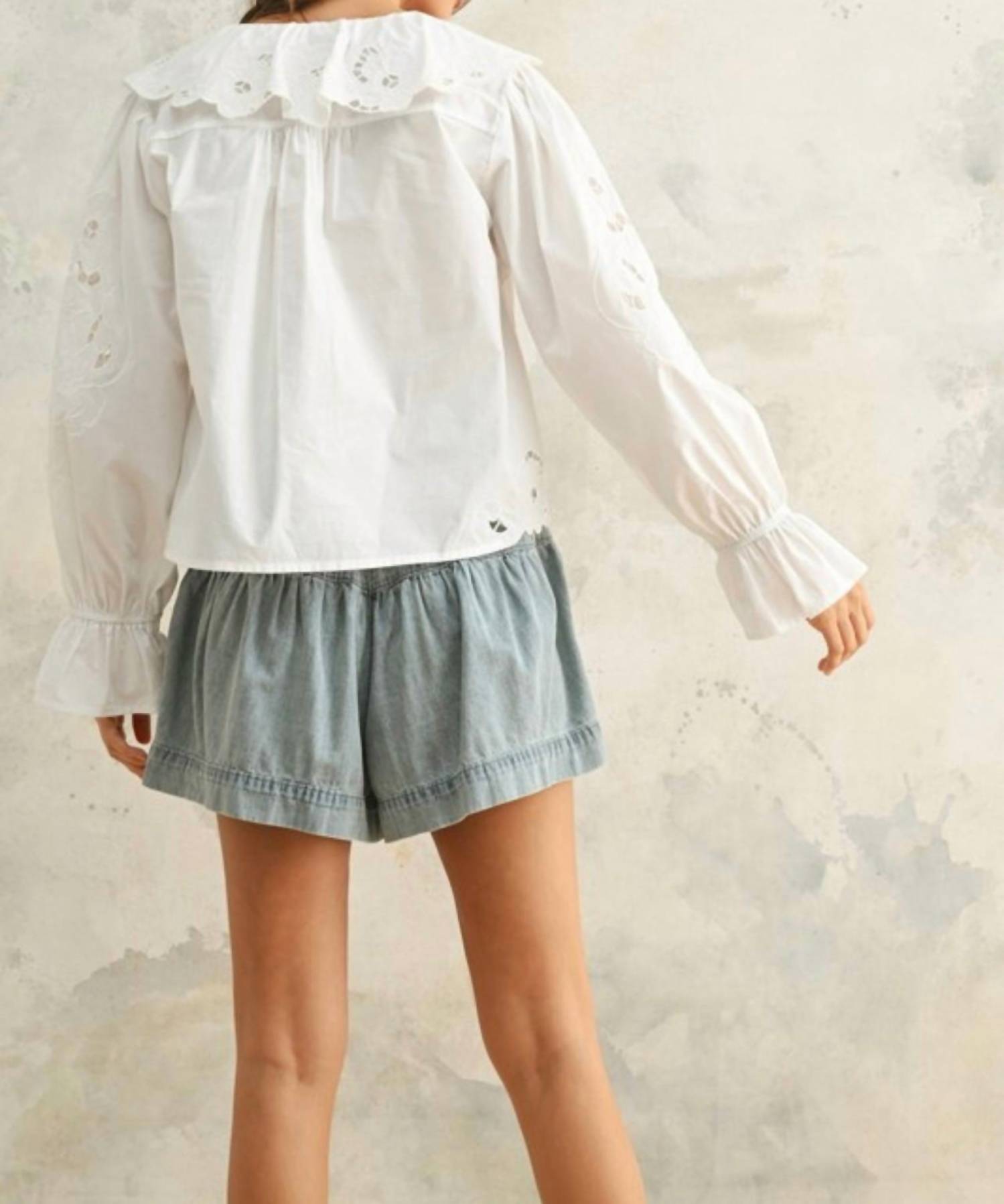 Miou Muse - Garden Treasures Eyelet Top