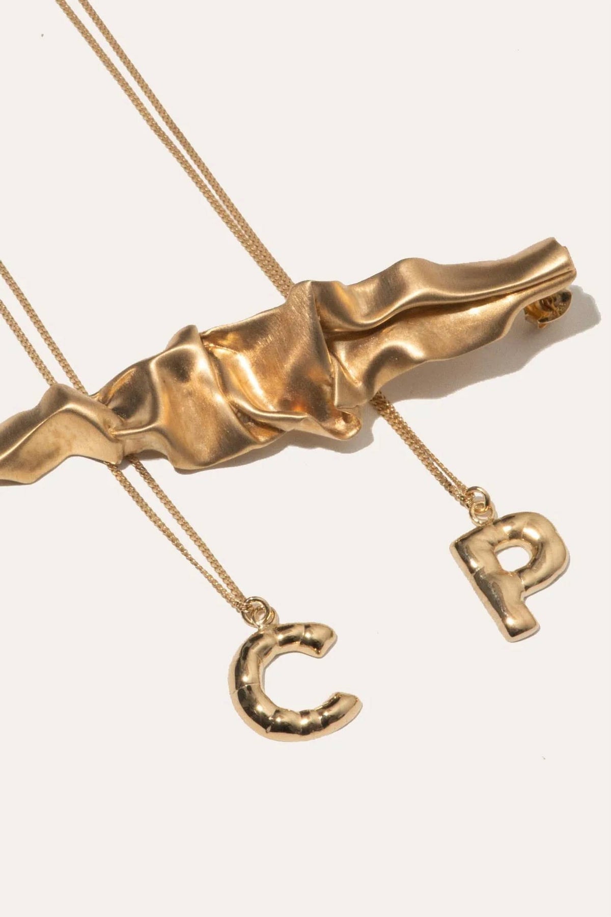 Completedworks - Women's Plated C Pendant With Chain Necklace