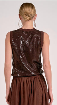 Elan - Sequin Sweater Tank Top