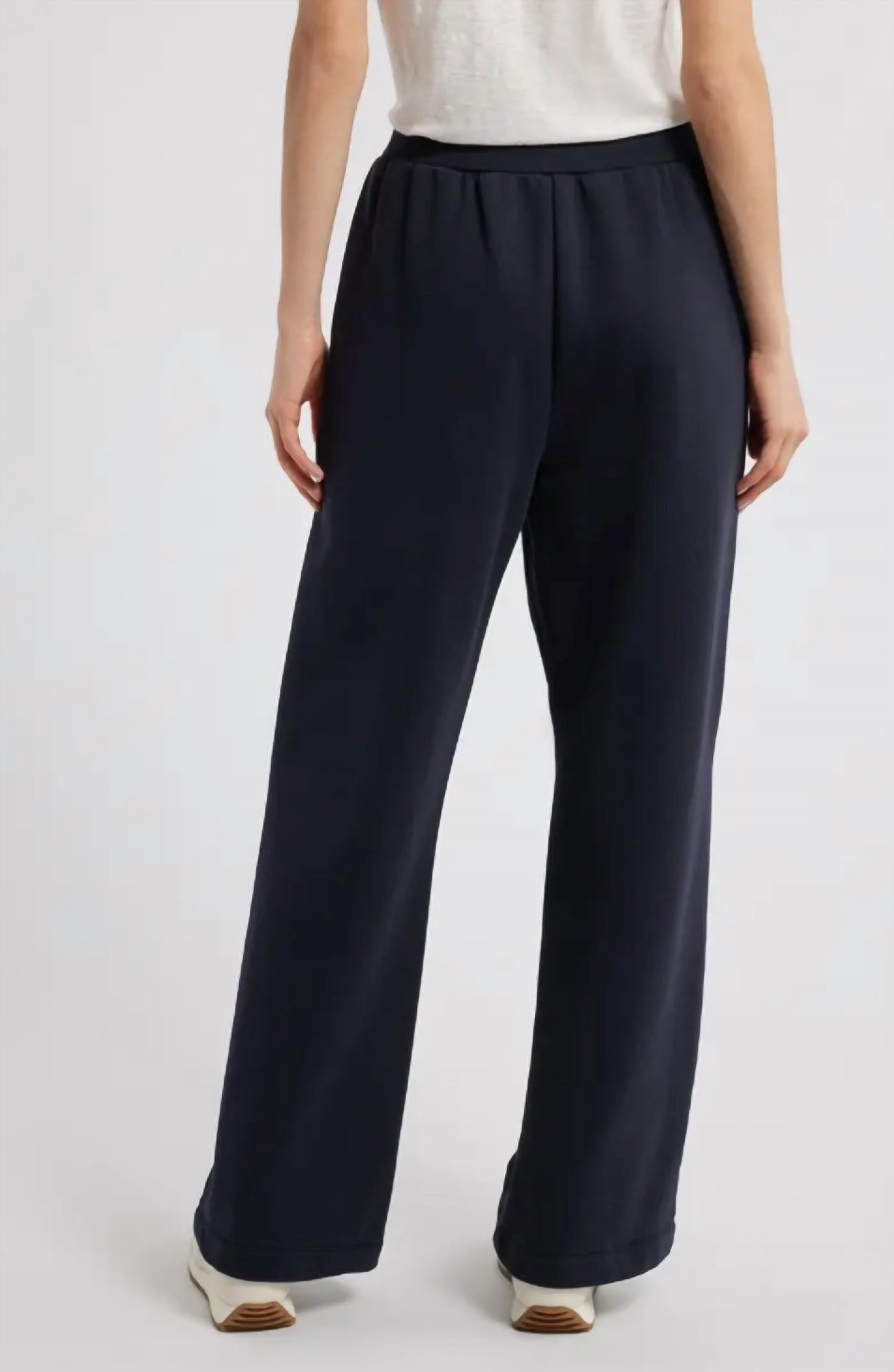 FRAME Women's Straight Leg Sweatpants in dark navy - women's pants - detail view