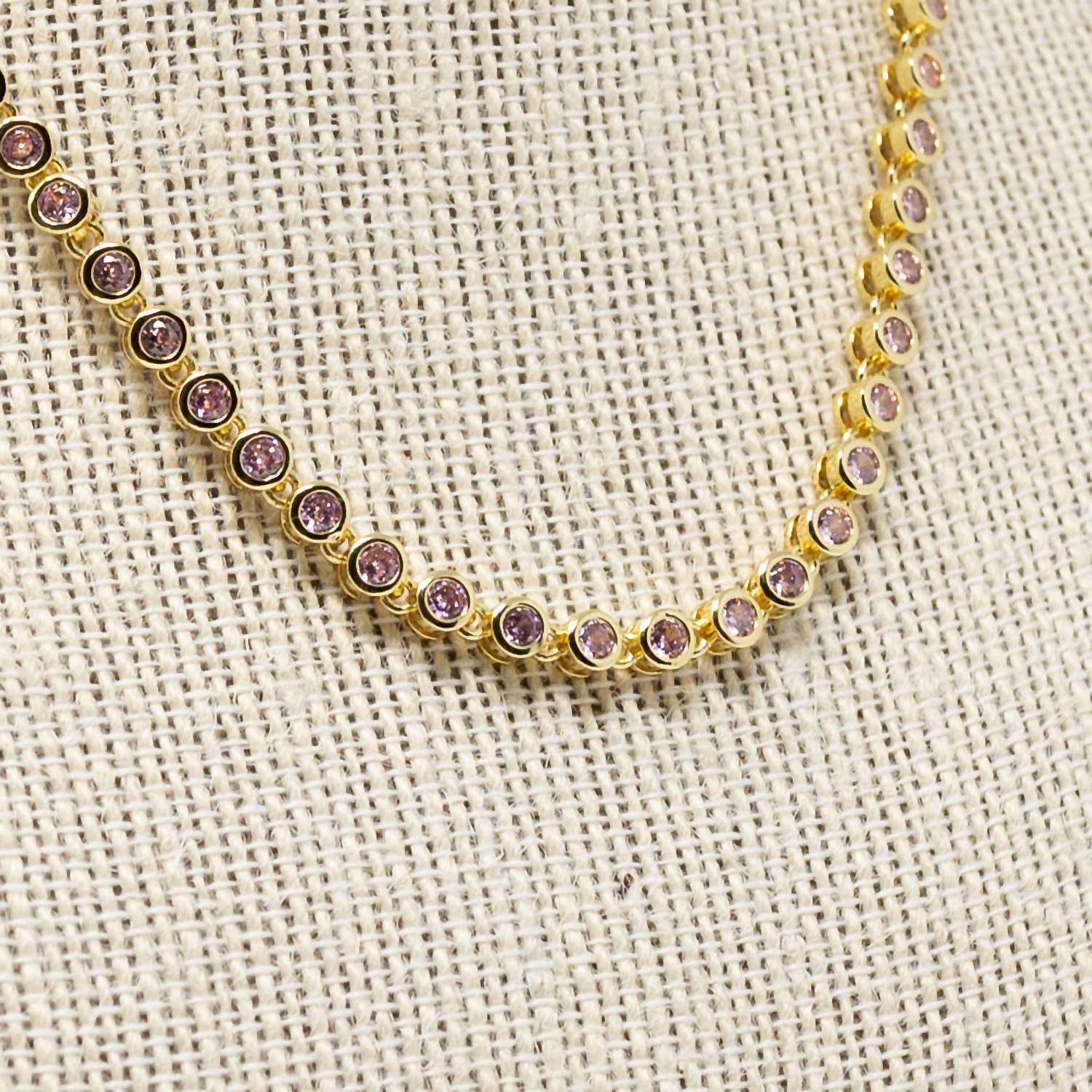 Mary Kathryn Designs - Women Pink Bezel Necklace