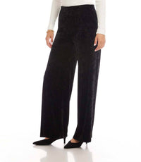Karen Kane Crushed Velvet Wide Leg Pants in black - women's pants - alternate view
