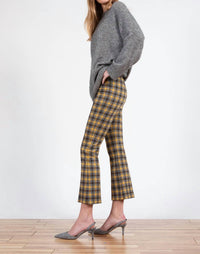 Avenue Montaigne Leo Flare Cut Pants in solar - women's pants - detail view