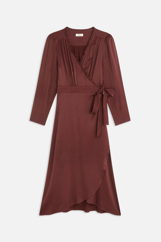 Suncoo - Women's Satin Wrap Dress