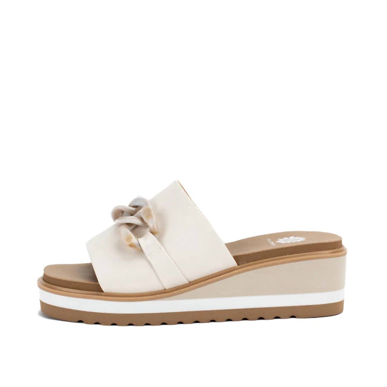 YELLOWBOX Women's Alora Wedge Slide in bone - women's sandal - alternate view