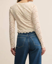 Z Supply - Aurora Lace Cropped Long Sleeve Top