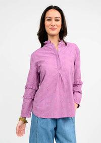 Ivy Jane Eyelet Popover Shirt in grape - women's blouse - alternate view