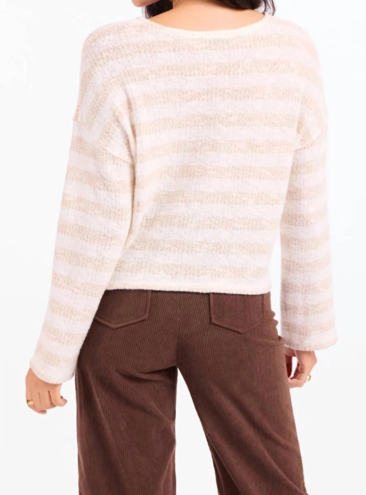 Sadie & Sage - Striped Brushed Crewneck Top