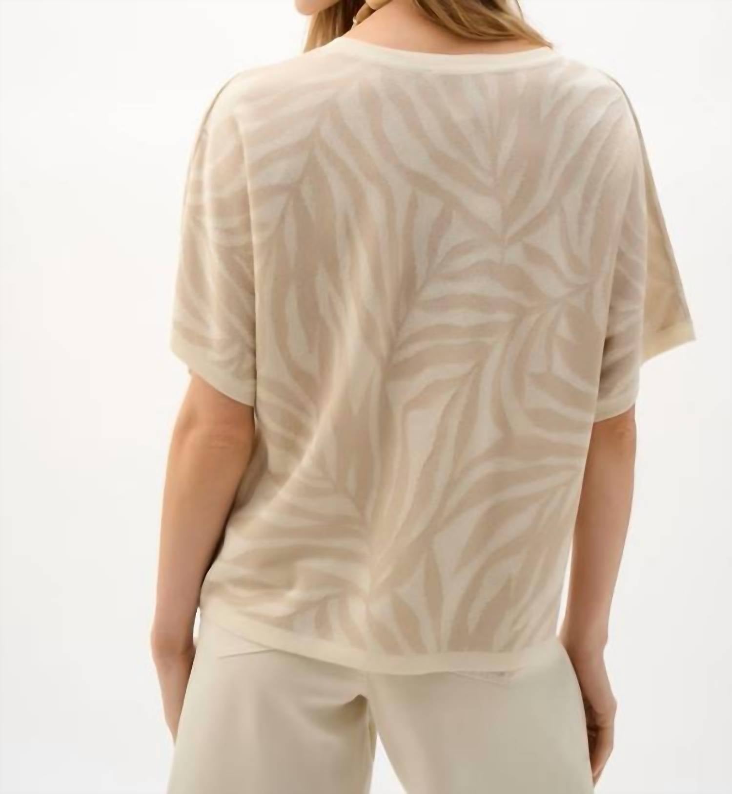Joseph Ribkoff - Crew Neck Abstract Pullover Sweater Top
