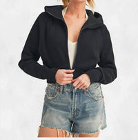 Aemi + Co - Cropped Hooded Sweatshirt