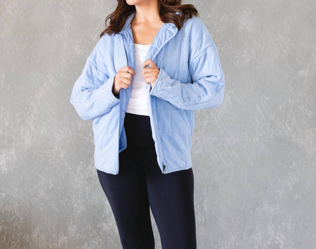 Aemi + Co - Sky Blue Dixie Quilted Jacket
