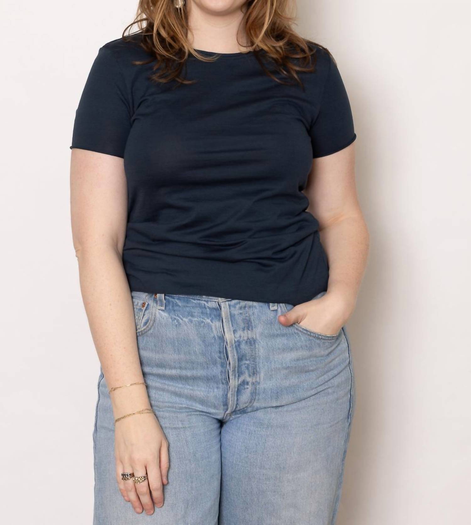 Aequamente - Rubinette Jersey Shirt - blue - clothing - cotton