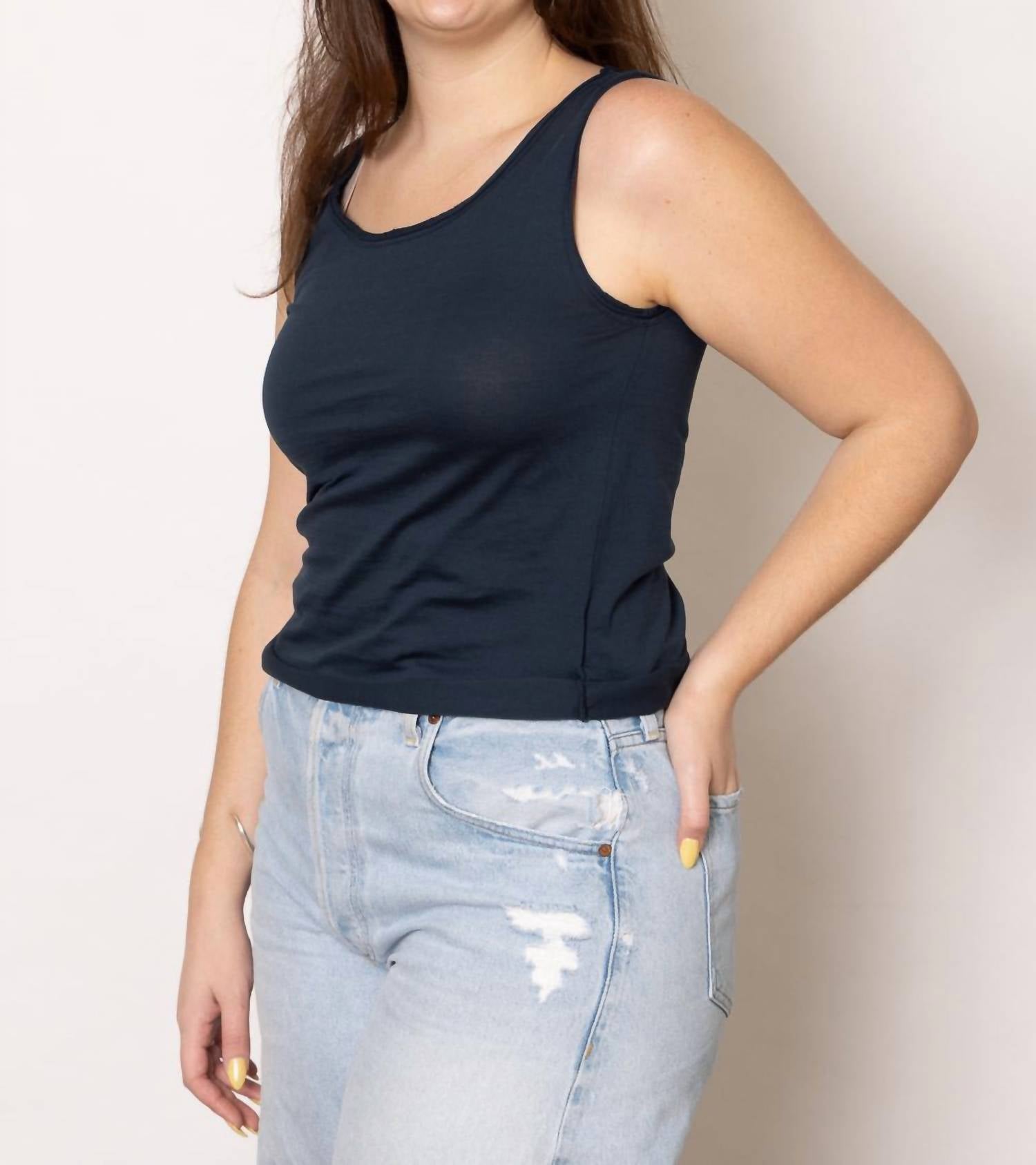 Aequamente - Rubinette Jersey Top - blue - clothing - cotton