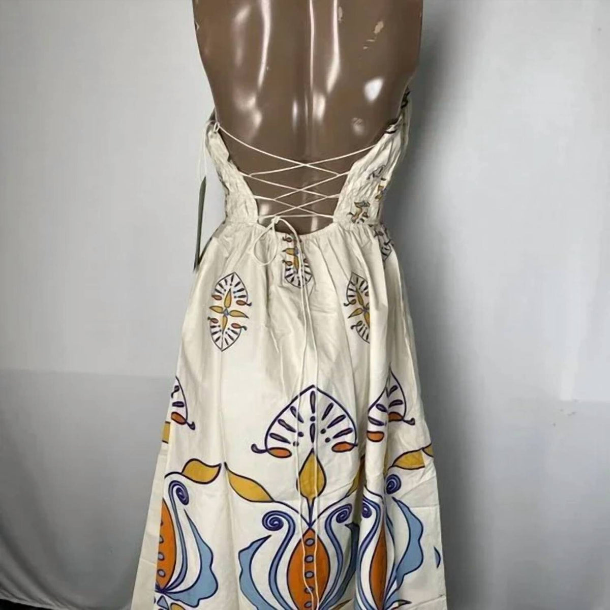 Aether Concept - Women's Strapless Lace Back Maxi Dress
