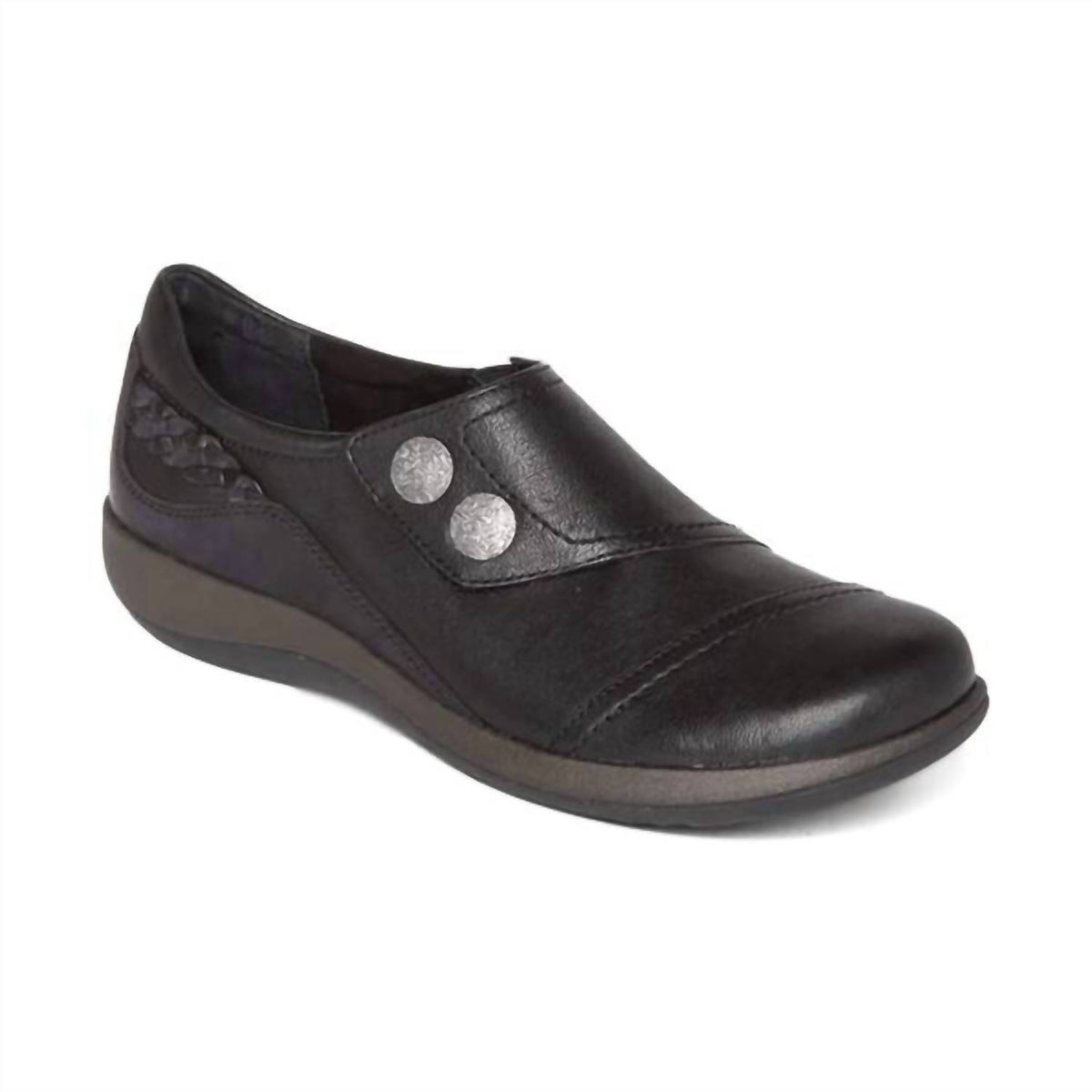 Aetrex - Women's Karina Leather Monk Strap Shoe - Wide