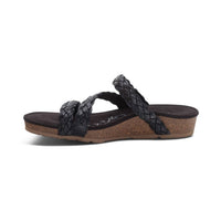 Aetrex - Women's Josie Braided Slide - black - leather - sandals