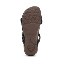 Aetrex - Women's Josie Braided Slide - black - leather - sandals