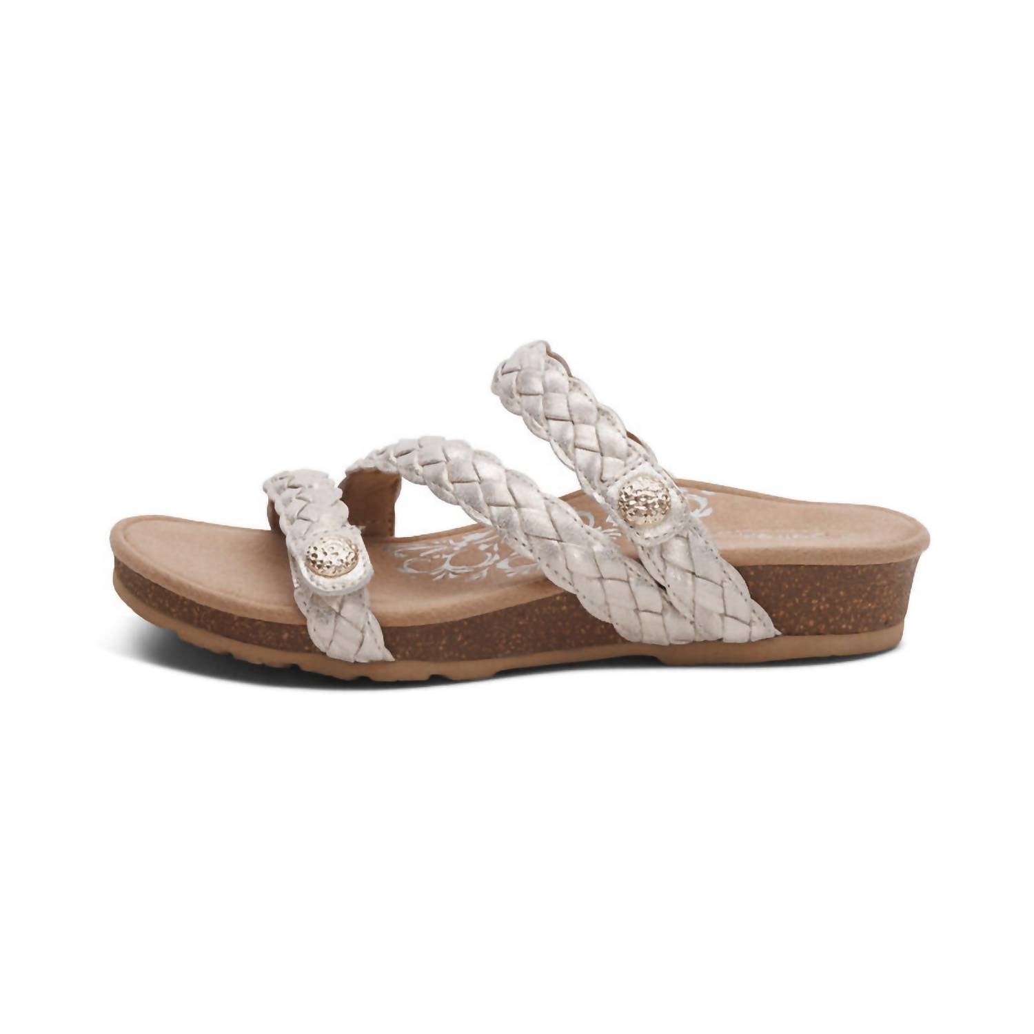 Aetrex - Women's Josie Braided Slides - leather - sandals - shoes