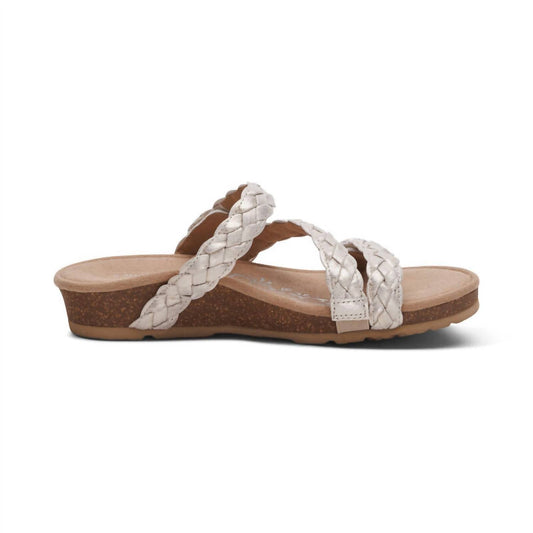 Aetrex - Women's Josie Braided Slides - leather - sandals - shoes