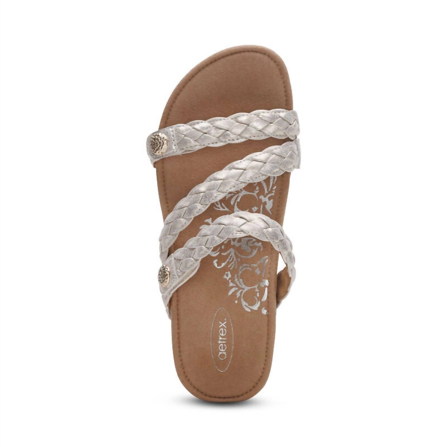 Aetrex - Women's Josie Braided Slides - leather - sandals - shoes