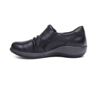 Aetrex - Women's Katie Side Zip Slip - on - black - flats - leather