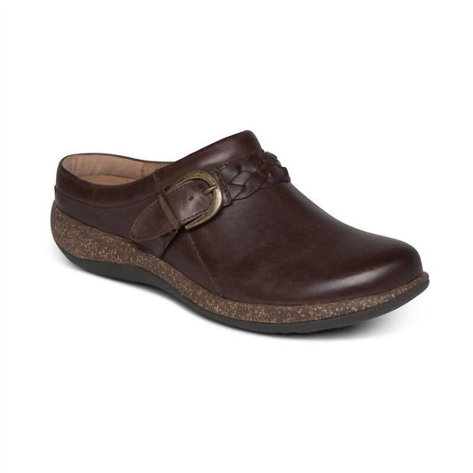 Aetrex - Women's Libby Comfort Clog - brown - clogs - leather