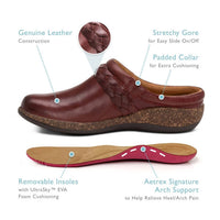 Aetrex - Women's Libby Comfort Clog - brown - clogs - leather