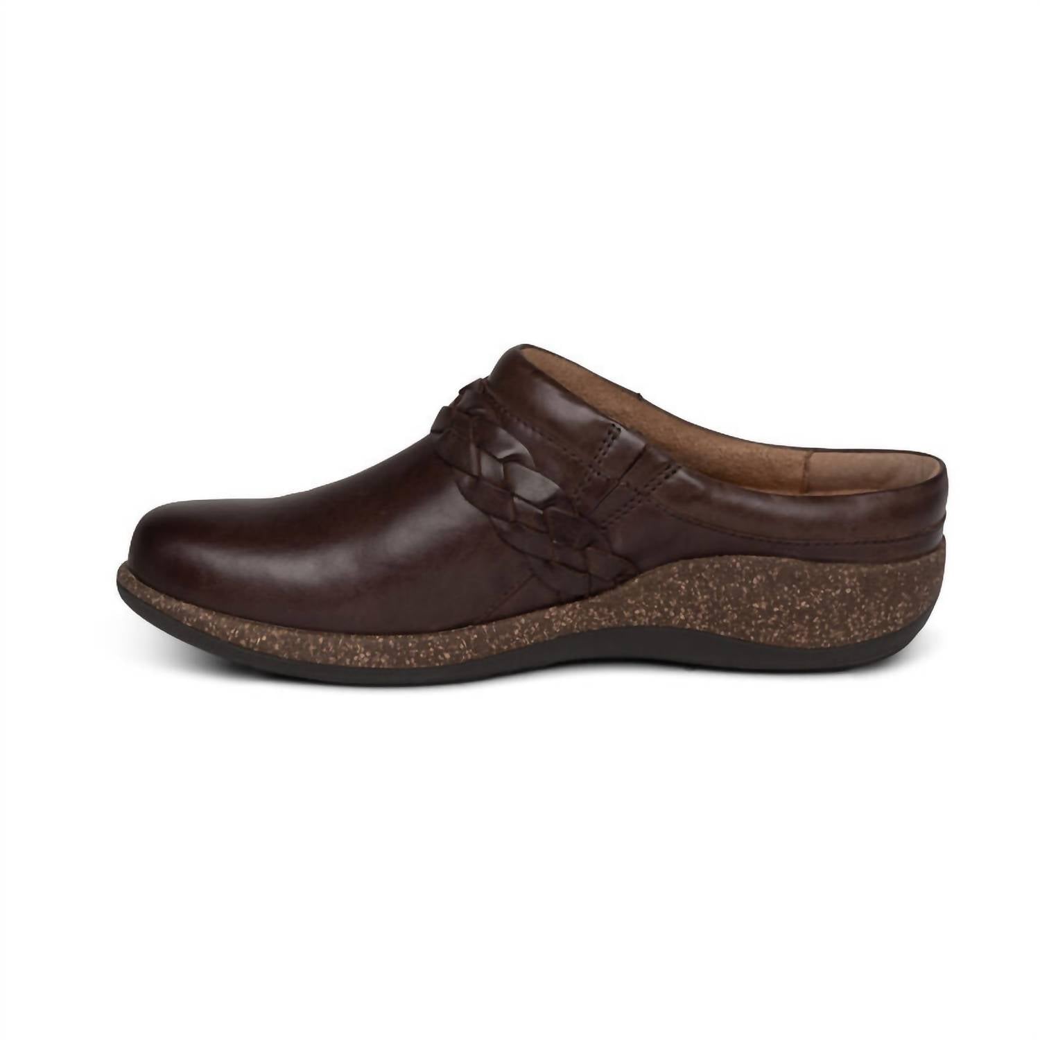 Aetrex - Women's Libby Comfort Clog - brown - clogs - leather