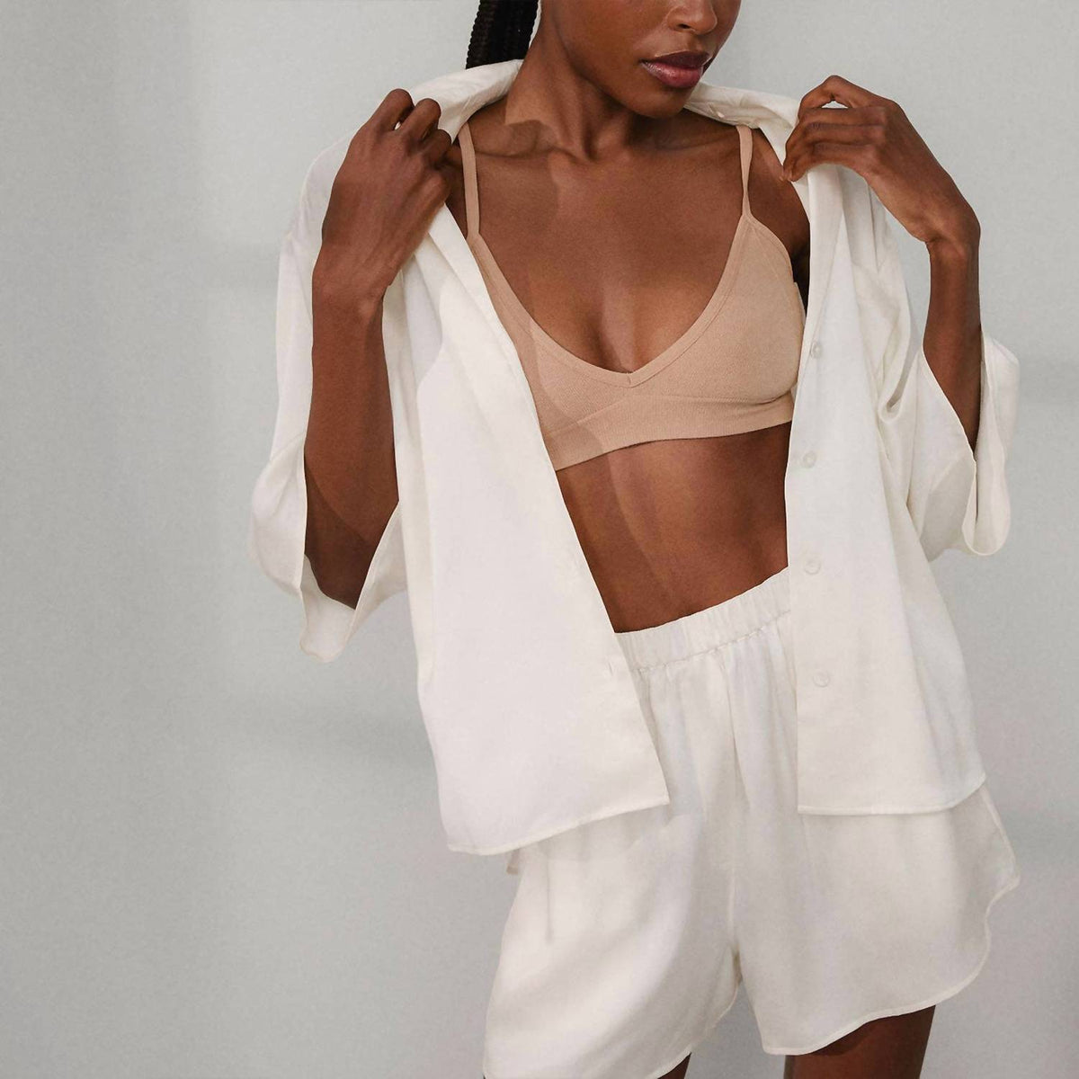 Lunya - Women's Washable Silk Relaxed Button Up Short Set