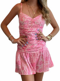Sincerely Ours - Print Gathered Mini Dress