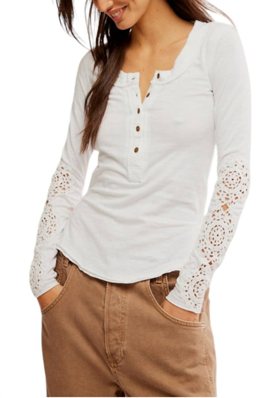 Free People - Our Song Henley Cuff Top