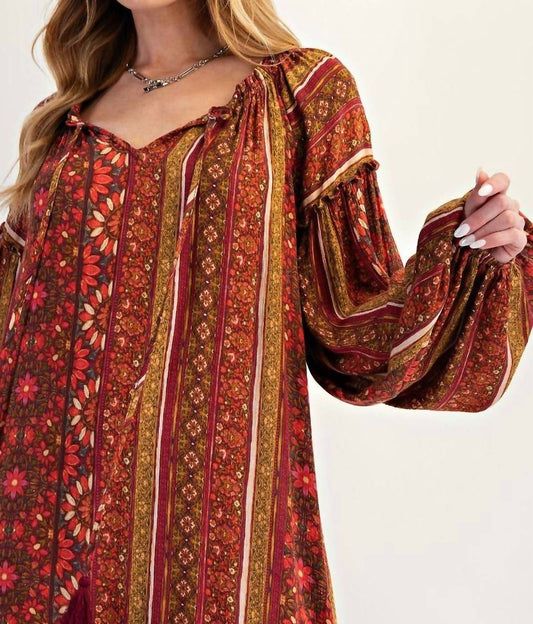 Easel - Floral Printed Tiered Maxi Dress