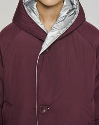OOFWEAR Reversible Mid-length Jacket With Hood in silver plum - women's jacket - view 8