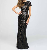 Madison James - Sequin Placement Print Gown